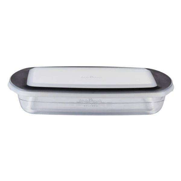 Paderno 2.8 Qt Glass Oblong Baking Dish With Lid 4 Paderno 2.8 Qt Glass Oblong Baking Dish With Lid