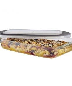 Paderno 2.8 Qt Glass Oblong Baking Dish With Lid 8 Paderno 2.8 Qt Glass Oblong Baking Dish With Lid