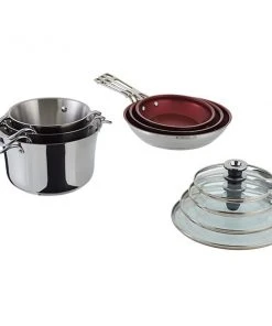 Paderno Signature 10-Piece Stacking Stainless Steel Cookware Set