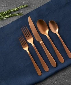 Paderno Caledonia Copper 20 Piece Flatware Set, Matte Finish 13 Paderno Caledonia Copper 20 Piece Flatware Set, Matte Finish