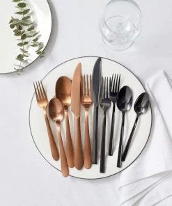 Paderno Caledonia Copper 20 Piece Flatware Set, Matte Finish 16 Paderno Caledonia Copper 20 Piece Flatware Set, Matte Finish