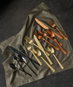 Paderno Caledonia Copper 20 Piece Flatware Set, Matte Finish 17 Paderno Caledonia Copper 20 Piece Flatware Set, Matte Finish