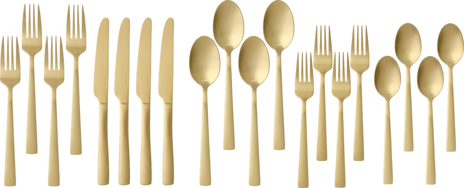 Paderno Summerside Champagne 20 Piece Flatware Set, Matte Finish 4 Paderno Summerside Champagne 20 Piece Flatware Set, Matte Finish