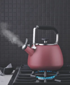 Paderno Maritime Red Stainless Steel Stovetop Kettle | Bouilloire Sur La Cuisinière En Acier Inoxydable Rouge Maritime Cookware