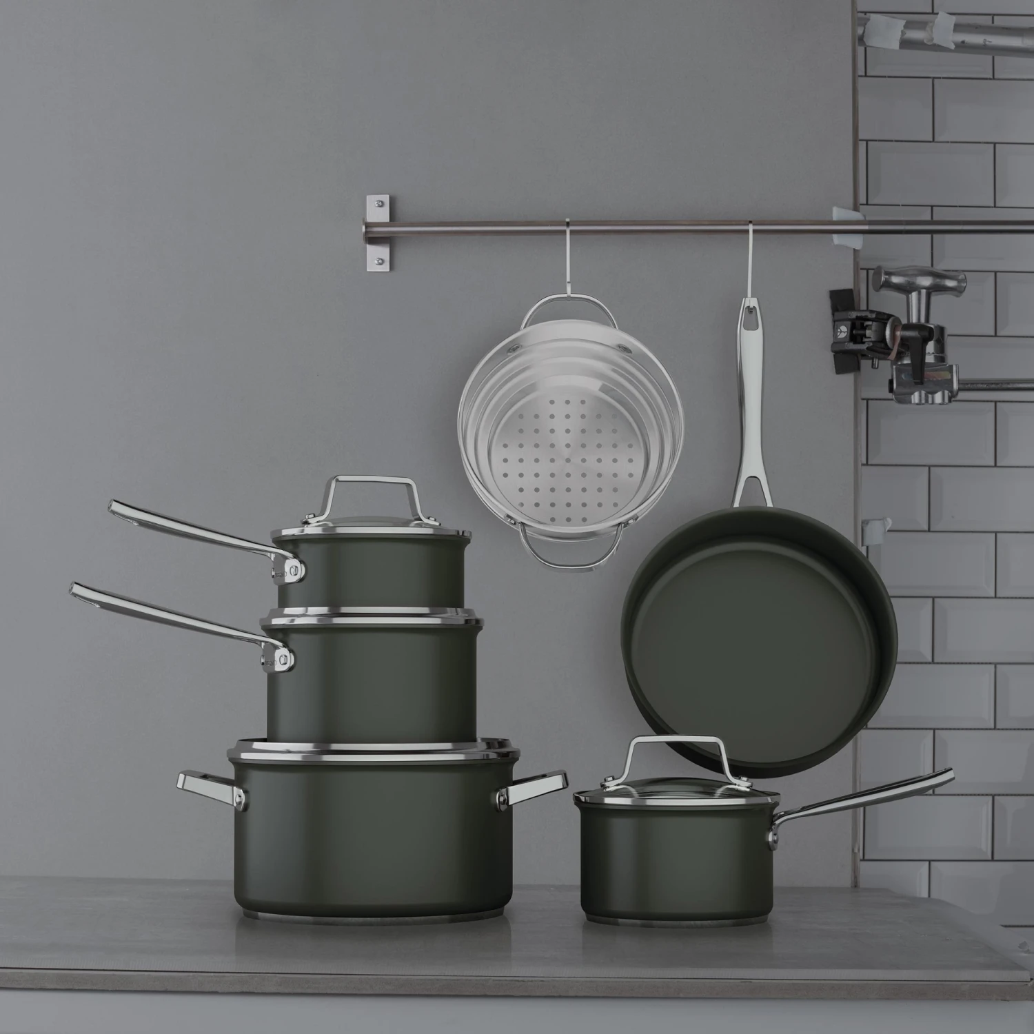 Paderno Cookware Sets Non-Stick Hard-Anodized Cookset, 12-pc | Batterie De Cuisine Antiadhésive, 12 Pièces 7 Paderno Cookware Sets Non-Stick Hard-Anodized Cookset, 12-pc | Batterie De Cuisine Antiadhésive, 12 Pièces