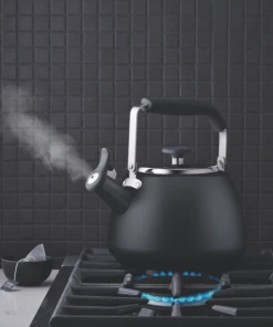 Paderno Stormy Black Stainless Steel Stovetop Kettle | Bouilloire Sur La Cuisinière En Acier Inoxydable Noir Tempête