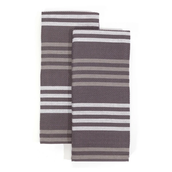 Paderno Basketweave Kitchen Towel 2-Pack, Charcoal | Serviette De Cuisine Tressage De Panier, Gris Foncé, Paq. 2 2 Paderno Basketweave Kitchen Towel 2-Pack, Charcoal | Serviette De Cuisine Tressage De Panier, Gris Foncé, Paq. 2
