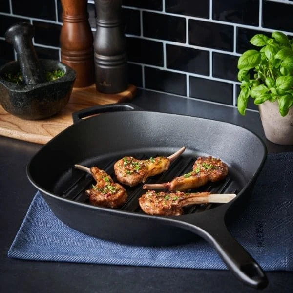 Paderno New Arrivals 12" Pre-Seasoned Cast Iron Grill Pan 5 Paderno New Arrivals 12" Pre-Seasoned Cast Iron Grill Pan