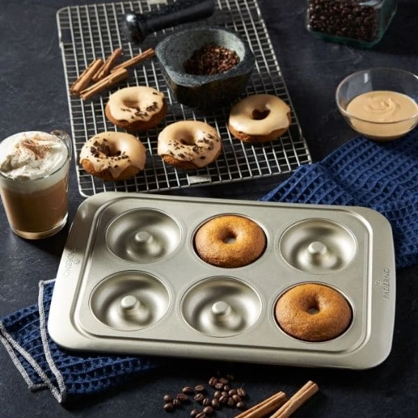 Paderno Non-Stick Doughnut Pan Bakeware 6 Paderno Non-Stick Doughnut Pan Bakeware