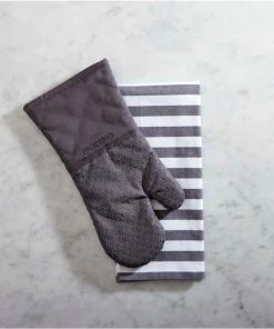 Paderno Best Sellers Silicone Print Oven Mitt, Charcoal | Gant De Cuisine Avec Imprimé En Silicone, Gris Foncé