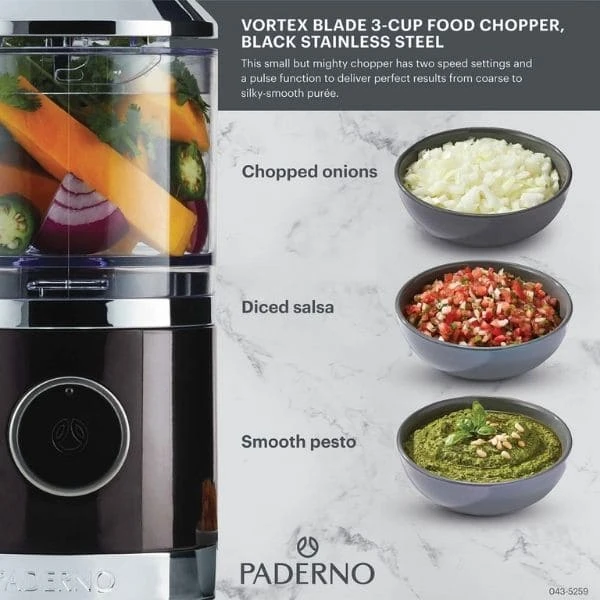 Paderno Vortex Blade 3-Cup Food Chopper | Hachoir De 3 Tasses à Lame Vortex Appliances 9 Paderno Vortex Blade 3-Cup Food Chopper | Hachoir De 3 Tasses à Lame Vortex Appliances